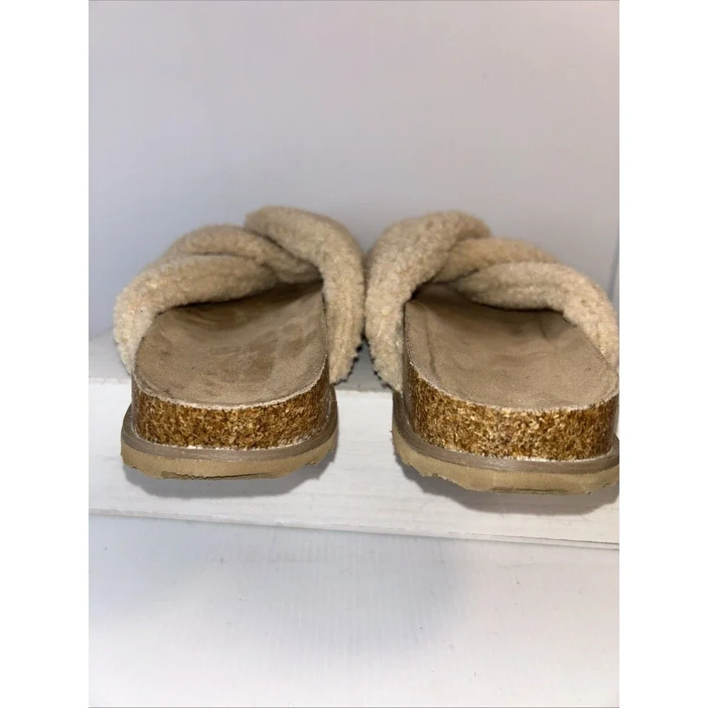 Davina Faux Shearling Treasure & Bond Tan Camel Slip On Slide Shoe Size 8?